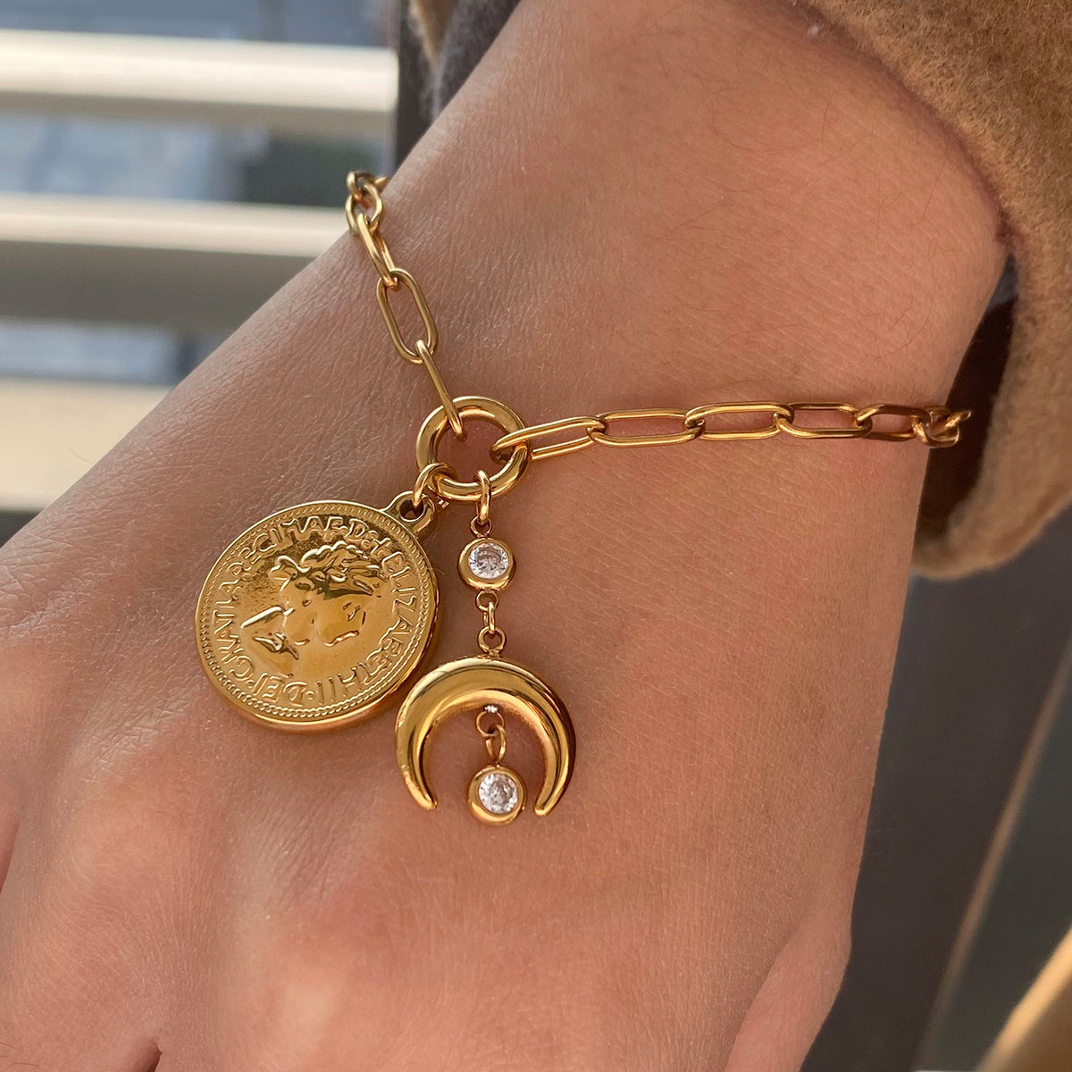 Vintage Gold Coin Bracelet