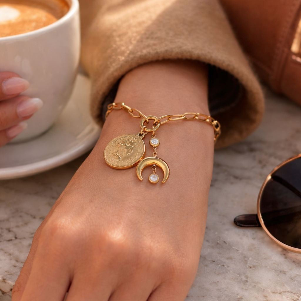 Vintage Gold Coin Bracelet