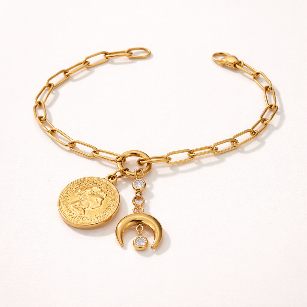 Vintage Gold Coin Bracelet